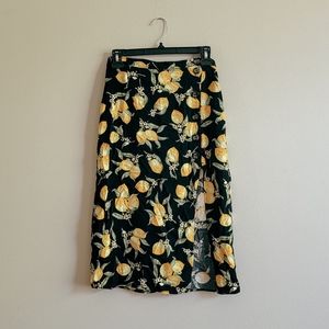 Lemon midi skirt